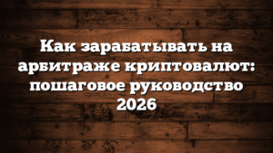Как зарабатывать на арбитраже криптовалют: пошаговое руководство 2026
