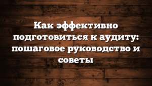 Как эффективно подготовиться к аудиту: пошаговое руководство и советы